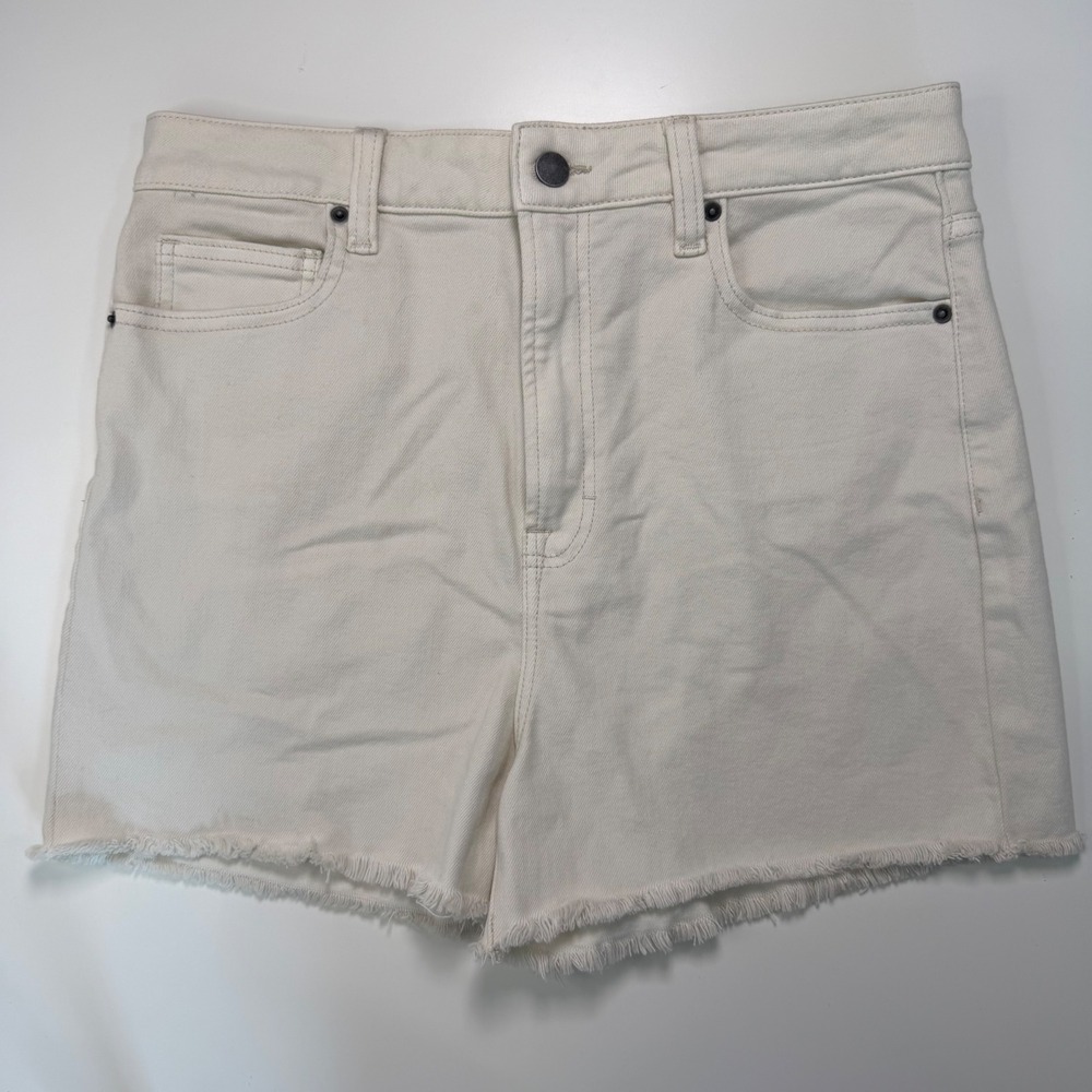 VICI Los Angeles Off White‎ High Waisted Raw Hem Denim Shorts VC4213M-SS Size 31